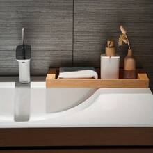 1pc Bamboo & Wood Natural Color Multipurpose Vanity Tray, Organizer For Bathroom Counter, Dresser, Keys, Watch, Decorative Tabletop Tray, Minimalist Nordic Style Jewelry Storage Tray, Suitable For Bathroom, Kitchen, Bedroom, Living Room, Office, Kids Room Back To School Bathroom Accessories