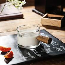 4pcs/2pcs/1pc 100ml Mini Graduated Scald-Proof Handle Cup, Espresso Cup, Milk Cup, Sauce Cup, Precise Measuring Cup, Compact & Cute, Convenient & Practical, Tea Cup, Thick Glass, Durable, Household Essential