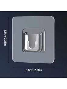 10pcs Easy-To-Install Sticky Practical Hooks-Fashionable Plastic Wall Hangers, Suitable For Routers, Power Sockets, Photo Frames, Remote Controllers-Waterproof Multifunctional Hooks, Suitable For Kitchens, Bedrooms, Bathrooms And Offices - Clear - View 3