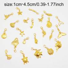 Metal Alloy Marine Life Charm With Lobster Claw Clasps Mixed Lot Fishes Sea Stars Shells Pendant Jewelry Making Crafts Bag Shoes Hanging Decor