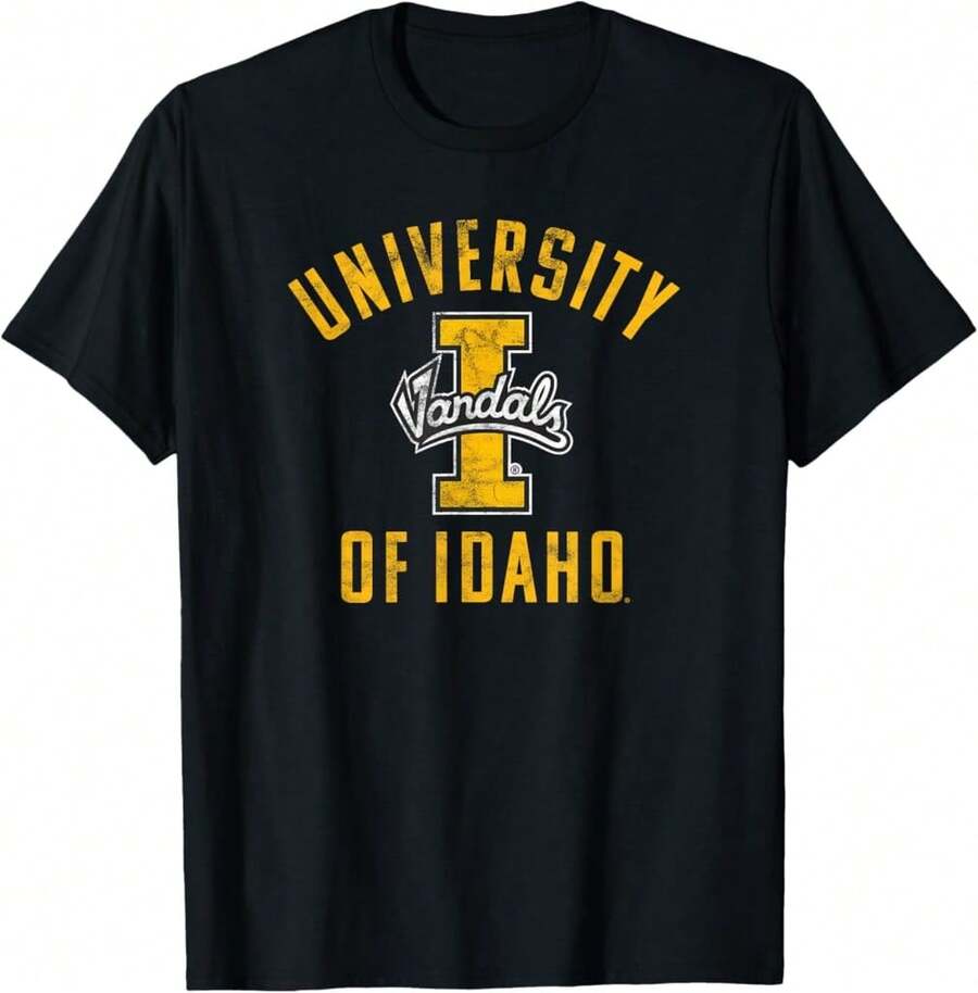 University Of Idaho Vandals Large T-Shirt Unique Gift For Mom Gift For Coffee Lovers - Black - View 1