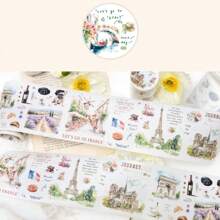 Landscape Washi Decorative Tape, 7.5cm Wide, 2m Long, Suitable For Phone Case Decoration, Item Accent Back To School