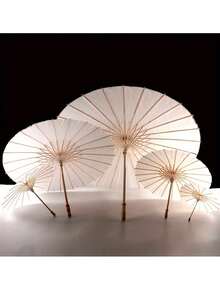 1pc Elegant DIY White Paper Umbrella - Vintage Style Bride Sun Umbrella, Wedding Decoration, Home Decor, Used For Wedding Decoration, Photography, Makeup, Party, Beach Decor, Beautiful Photo Prop And Party Accessory - Multicolor - View 11