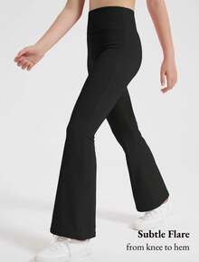 EXARUS 4 Pack Girls Leggings Kids Yoga Pants Crossover V Waist Ankle/Full Length High Waisted For School Casual Dance - SET13 - 查看 4