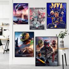 1pc/3PCS Wall Arts Posters Optional Frame 1 F1 Racing Driver Poster Sea Newspaper Printing Home Living Room Bedroom Entrance Bar Cafe Art Painting Decoration Frameless/Framed Canvas Art ,Wall Art With Frame