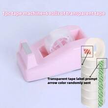 7pcs High Aesthetic Creative Desktop Tape Cutter - Cute And Stylish Office Desk Tape Cutter With Anti Slip Base - Ideal For Office And Home Use, Available In Multiple Colors Back To School