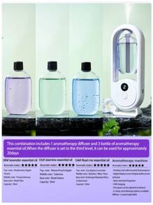 Máquina de aromaterapia de pared totalmente automática. Máquina de rociado con temporizador para aromaterapia de hotel. Desodorización de inodoro. Ambientador de aire para el hogar apto para oficina, dormitorio, sala de estar. Difusor de aromaterapia silencioso, recargable, con temporizador para apagado automático, 5 modos de funcionamiento, 6 aceites esenciales opcionales, blanco con luz ambiental de color. El frasco de aceite esencial se puede reutilizar, se puede llenar con agua, aceite esencial y repelente de mosquitos. Decoración exterior del jardín, decoración del hogar del jardín
