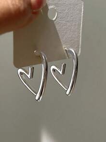 2/4/6 chiếc khuyên tai hình trái tim, món quà trang sức thanh lịch cho ngày lễ tình nhân, trang phục hàng ngày cho phụ nữ - Vàng - Xem 14