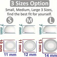 3 Pairs Replacement Silicone Rubber Earbuds/Eartips In S/M/L Sizes For Pro Earphones - Multicolor - View 3