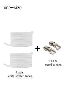 Lacets sans nœud avec boucle, accessoires en polyester blanc unisexes pour chaussures pour femmes et hommes, baskets, chaussures casual, chaussures blanches, chaussures de basket, chaussures de course, été