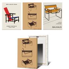 1 tấm áp phích nghệ thuật treo tường Khung tùy chọn Tranh in Bauhaus cổ điển, Áp phích triển lãm ghế Breuer Wassily, Trang trí văn phòng Scandinavia trừu tượng tối giản, Ý tưởng quà tặng, Không khung - Nhiều màu - Xem 17
