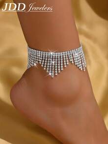 1pc Fashionable Versatile Tassel Rhinestone Anklet Suitable For Women's Daily, Beach, Wedding, Party Wear - 806002 - View 12