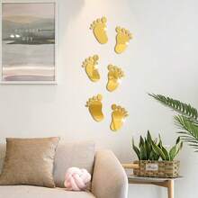 1pc Creative Footprint Shaped Mirror Wall Sticker, Multi-Color Combination, High-Definition Mirrored Surface, Adds Fashion To Home Decor, Suitable For Living Room, Bedroom And Other Spaces, Acrylic 3D Adhesive Footprint Wall Decals For Living Room, Bedroom, Stairwell - View 8