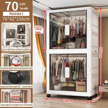 5/4/3/2/1 Layer No Installation Folding Storage Cabinet, Home Use Baby Clothes Wardrobe, Thickened Kids Clothing & Toy Plastic Organizer
