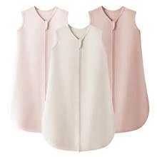 3 件套婴儿睡袋双向拉链，婴儿可穿戴毯子舒适弹力轻便，防踢被防冷，汗衫睡袋防惊襁褓布，适合男孩和女孩，节日生日礼物，婴儿洗澡礼物