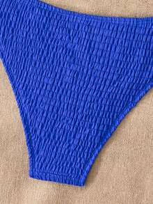 Vacation Beach Blue Crochet Bikini Set - Royal Blue - View 4