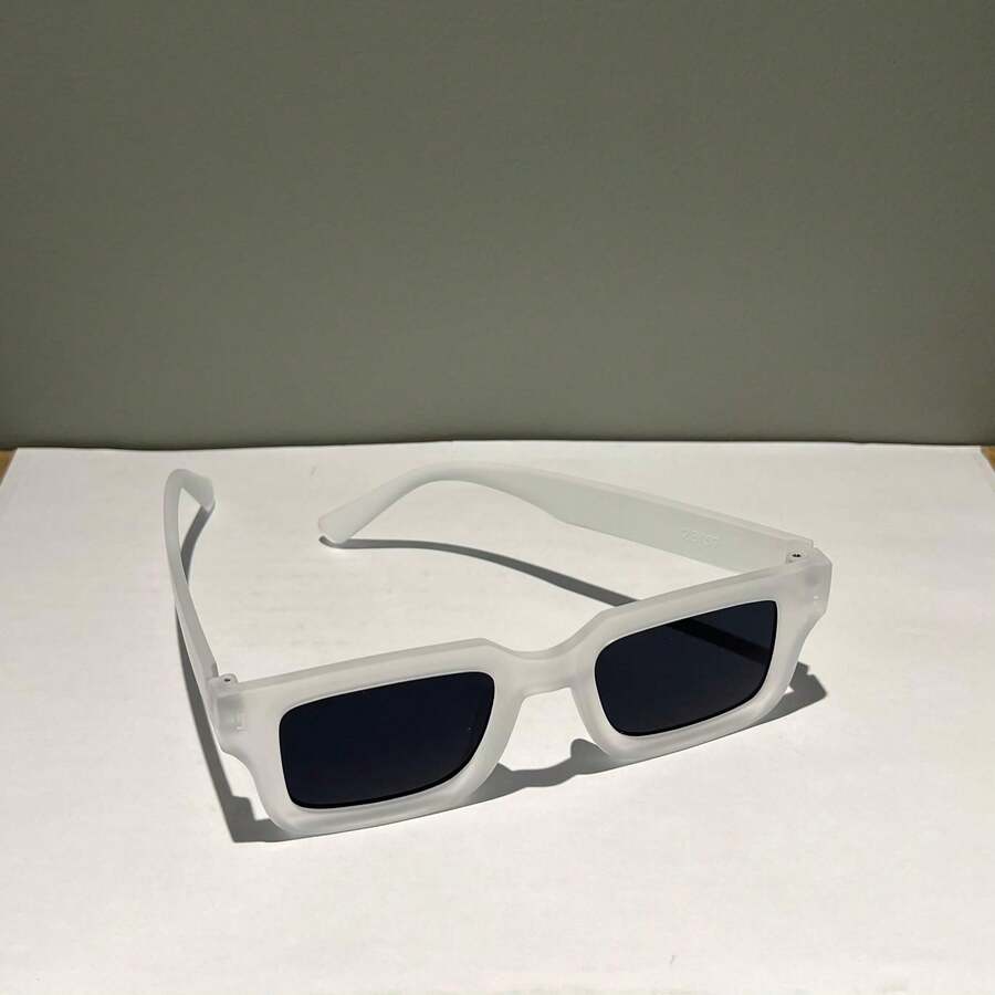 Acetate Square Sunglasses Men Vintage Retro Hipe Women Rectangular Various Colors UV - Transparente mate - Ver 1