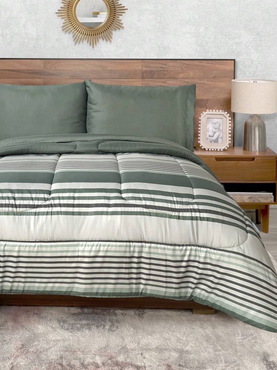 Home Elephant Extra Soft Microfiber Duvet Set For Queen And King Size With Sheets Included - Green - View 1