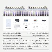 200PCS LED Storefront Lights, 103 Ft, LED Module Lights, 5050 SMD 3-LED RGB Color Changing Window Lights With Remote Control For Business Store Window Advertising Letter Signs, IP68 Waterproof