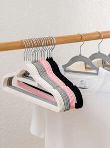 Cabides flocados 5/10/20 peças para uso doméstico e adulto, cabide antiderrapante que evita saliências no ângulo dos ombros, armazenamento compacto no guarda-roupa, adequado para pendurar roupas delicadas, cabideiro para loja de roupas, ternos, blusas, gravatas, camisas, vestidos e calças