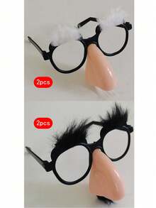 1/2/6 món đồ trang trí tiệc râu lông mày kính trang trí bóng mũi giả râu kính - màu đen - Xem 14