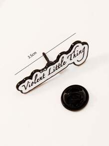 1pc Heart Shaped Minimalist Black & White Motivational English Quote Lapel Pin, Metal Brooch For Clothes, Backpacks