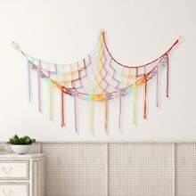 1pc Large Boho Stuffed Animals Net Or Hammock, Toy Hammock, Stuff Animal Storage Corner Hanging Net Holder, Mesh Hammock Plush Toy Hanging Storage With Tassel Hooks For Bedroom