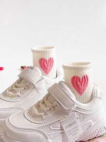 5 đôi tất dài đến bắp chân họa tiết trái tim dễ thương cho trẻ em, thời trang cho bé trai và bé gái, thích hợp cho mùa xuân, hè và thu - Nhiều màu - Xem 3