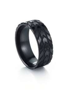 1 Stück neuer geometrischer Ausschnitt Edelstahlring, Unisex Alltagskleidung