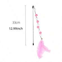 3pcs/Set Cat Teaser Wand Toys With Bell, Tassel, Cartoon Pattern, Interactive Indoor Cat Training And Play Tools - Multicolor - View 7