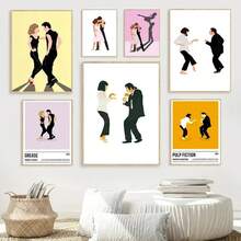 1PC Modern Classic Movie Pulp Fiction Posters Print Jack Rabbit Dance Canvas Painting Minimalist Wall Arts Picture Living Room Home Decor Optional Frame ,Wall Art With Frame - Multicolor - View 2