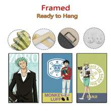 ONE PIECE Set de 1/3/6 pièces Posters sur canevas de One Piece - ZORO, SANJI, LAW, art mural minimaliste funky et preppy pour la décoration de chambre, dortoir, salon (sans cadre)