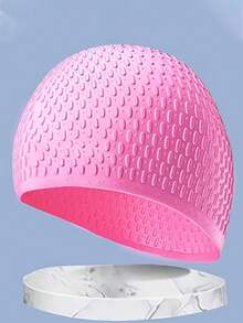 Unisex Silicone Swimming Cap Large Bathing Caps For Long Hair Professional Waterproof Ear Protection Provides High Elasticity - Multicolor - View 16
