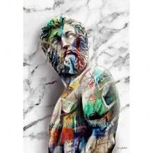 1pc Wall Arts Posters Optional Frame Modern Canvas Posters, David Statue Graffiti Art Canvas Painting David Head Sculpture Posters And Print Street Wall Arts Picture Room Decoration, Frameless ,Wall Art With Frame