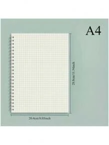 1 件 A4/A5 网格螺旋笔记本，适合学生、数学和工程学 | 耐用螺旋装订、白色学习用品、日记本、笔记用书写板、办公书写用品、学生文具 | 页面清晰可见 | 轻松撕页