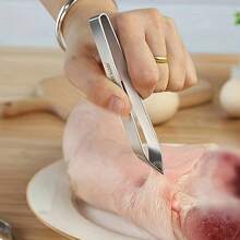 1 set de pinces de cuisine en acier inoxydable, pince à épiler multifonction pour la viande, le poisson, le poulet, le canard - outil de cuisine durable pour la maison