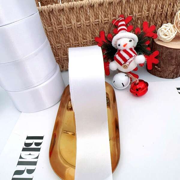 1 rouleau de ruban large de 4 cm x 22 m pour faire des fleurs de rose faites main, des accessoires pour cheveux, des boîtes à gâteaux, la décoration de fleurs fraîches, les décorations de voiture pour mariage et fête