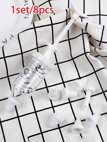 1st/8 件甜点装饰注射器套装、塑料花朵裱花装置、奶油花朵裱花枪、裱花蛋糕装饰套装、奶嘴、饼干、裱花嘴、烘焙工具、制作、喷嘴饼干裱花注射器套装