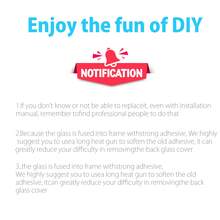 Tapa trasera de cristal de repuesto compatible con 12 de 6.1 pulgadas para todos los operadores, con juego de herramientas de reparación - Multicolor 12 - Ver 12