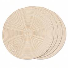 2 pezzi/4 pezzi/6 pezzi, Sottopiatto rotondo intrecciato da 15", lavabile, antiscivolo e resistente al calore, adatto per casa, pranzo, decorazione festa