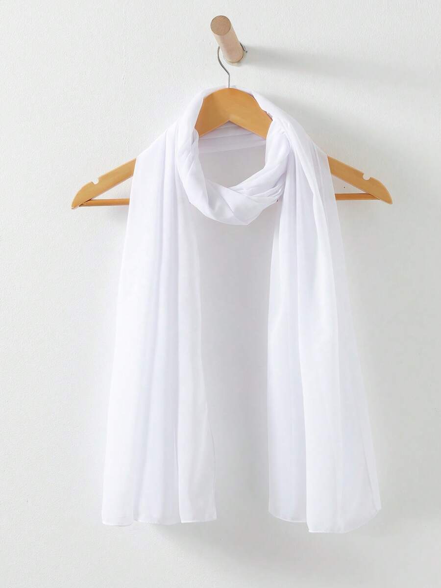 قطعة واحدة من وشاح الشيفون المرصع باللؤلؤ، مناسب للارتداء اليومي مع الفستان