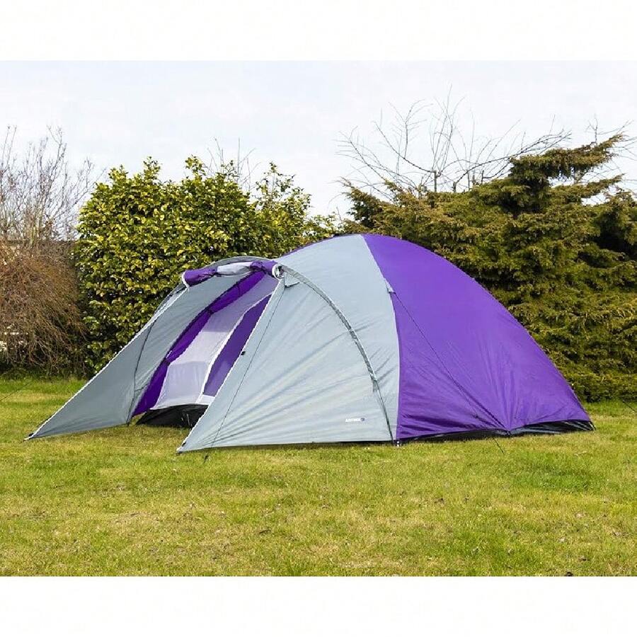 4 Man Berth Camping Festival Family Tent - Purple - View 1