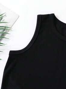 2pcs Set: Boys' Tree Pattern Sleeveless T-Shirt And Elastic Waist Hawaiian Shorts