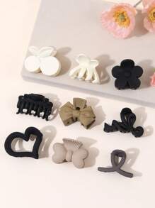 Set de 9 pinzas para el pelo de colores variados para niñas, pinzas para el pelo de tela, accesorios de moda para el cabello con forma de caimán, regalos
