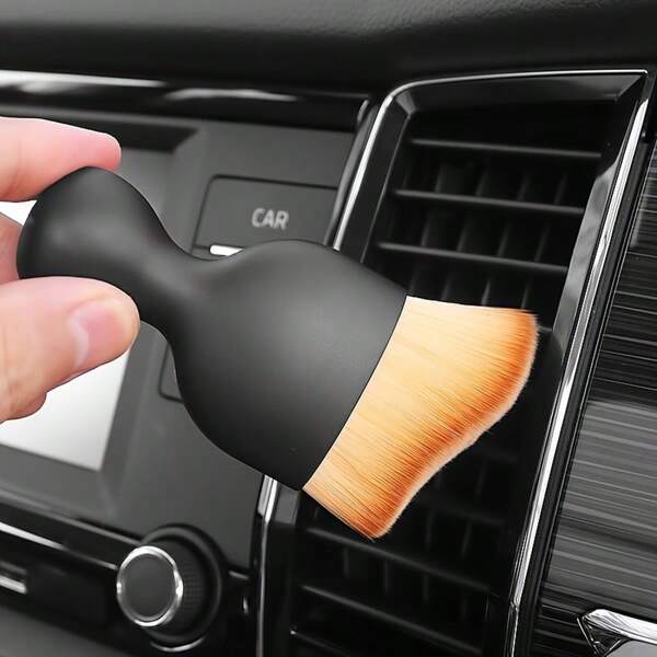 1 escova de limpeza de carro, escova para detalhamento de carro, escova de cerdas macias para carro, escova macia para poeira de saída de ar condicionado, adequada para escova de detalhes de carro, usada para limpeza de painéis, sujeira invisível, resultados visíveis