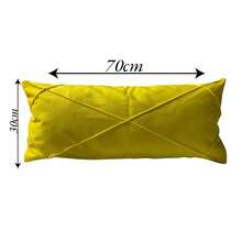 Kit 2 Large Draped Rectangular Baguette Cushions, Full 70cm X 30cm - 黃色 - 查看 2