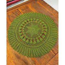 Round Tablecloth P Primavera Plain 60cm Handmade - Moss Green - View 2
