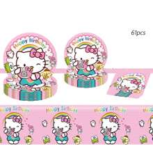 Sanrio 90pcs Sanrio Hello Kitty Party Supplies,Included Birthday Banner,Hanging Vortex,Plates,Napkins,Tablecloth For Hello Kitty Birthday Party Decorations,For Hello Kitty Party Decorations,Hello Kitty Birthday Party Decorations,Hello Kitty Party Decorations