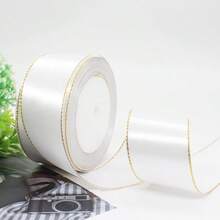 1 rouleau de ruban satin doré bicolore de 4 cm, nœud papillon, emballage cadeau, décoration florale, artisanat, DIY