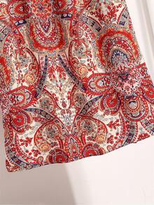 2025春夏新款复古印花宽松长袖圆领连衣裙，优雅休闲度假旅行必备 - 彩色 - 查看 6